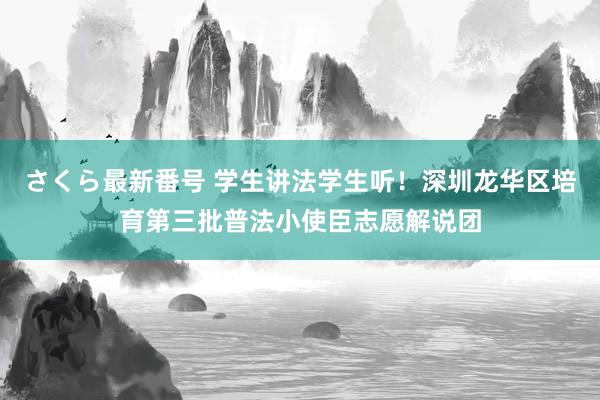 さくら最新番号 学生讲法学生听！深圳龙华区培育第三批普法小使臣志愿解说团