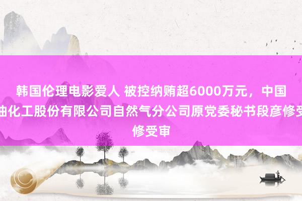 韩国伦理电影爱人 被控纳贿超6000万元，中国石油化工股份有限公司自然气分公司原党委秘书段彦修受审