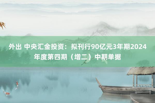 外出 中央汇金投资：拟刊行90亿元3年期2024年度第四期（增二）中期单据