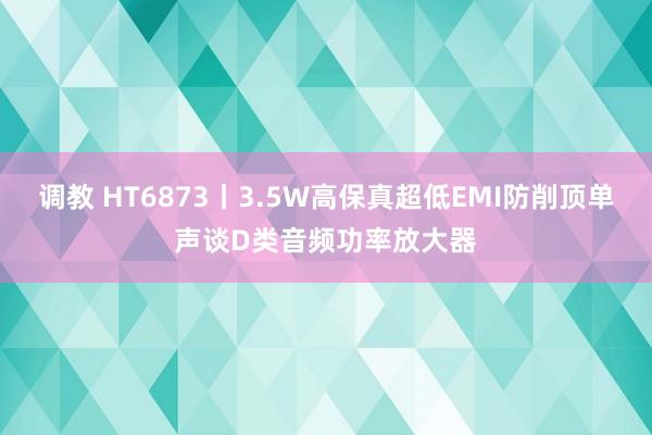 调教 HT6873丨3.5W高保真超低EMI防削顶单声谈D类音频功率放大器