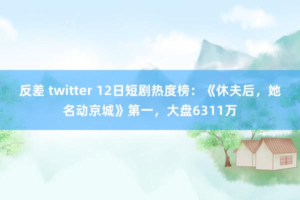 反差 twitter 12日短剧热度榜：《休夫后，她名动京城》第一，大盘6311万